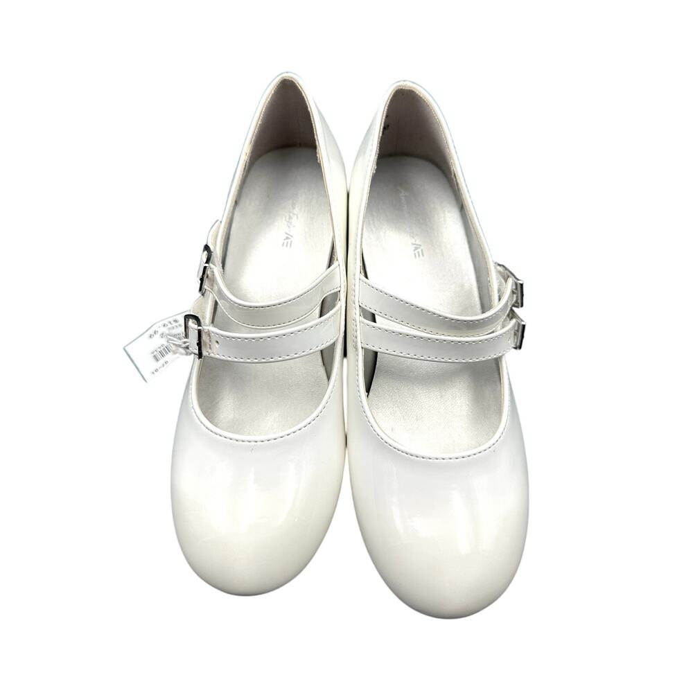 American Eagle Girls White Dress Shoe-Double Strap Mary Jane